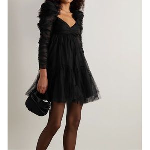 ZIMMERMANN TULLE RUCHED MINI DRESS